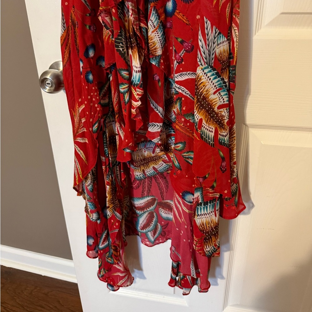 Farm Rio Elegant Red Floral Maxi Dress size small - Picture 4 of 8